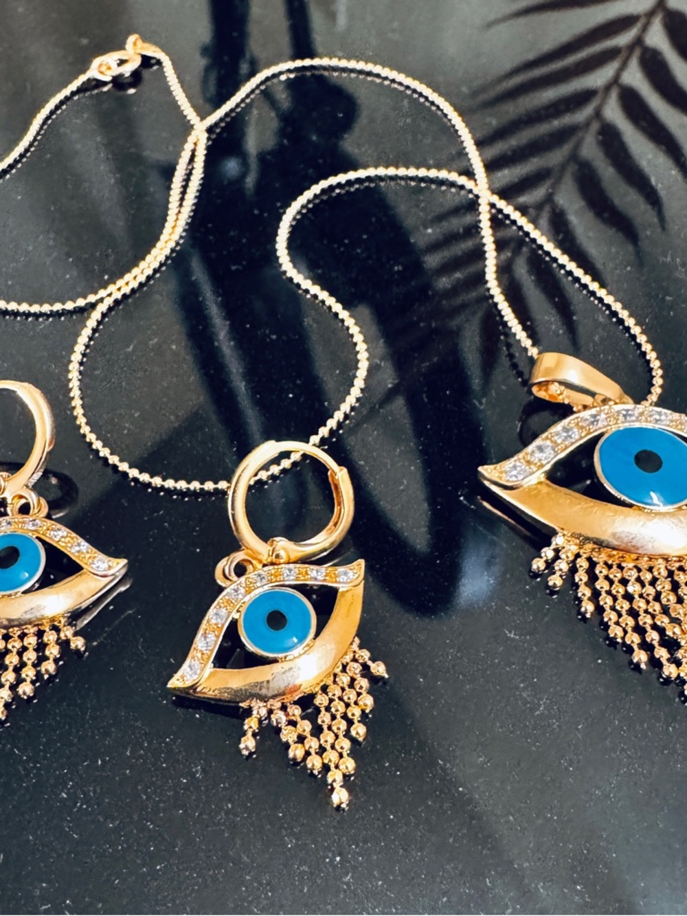 Gold Evil Eye Jewelry Set | 14K Gold Plated | Protection Jewelry Set